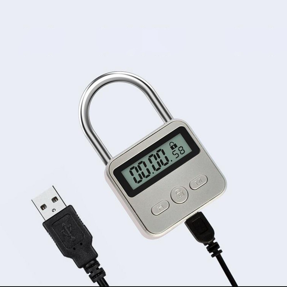 Timing Padlock Metal Timer Lock 99 Hours Max Digital Electronic Heavy-Duty