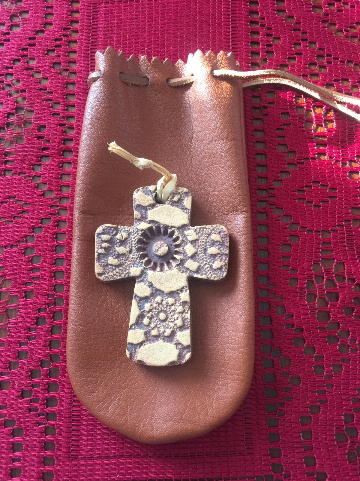 Leather Drawstring Pouch Hand Made In U.S.A. Coins, Crystals, Eye Glass Case NEW