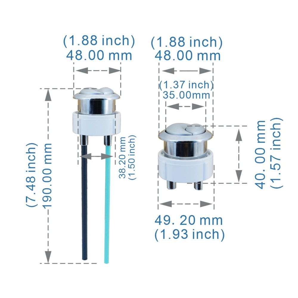 Dual Flush Valve & Push Button Replacement Parts and Assembly...