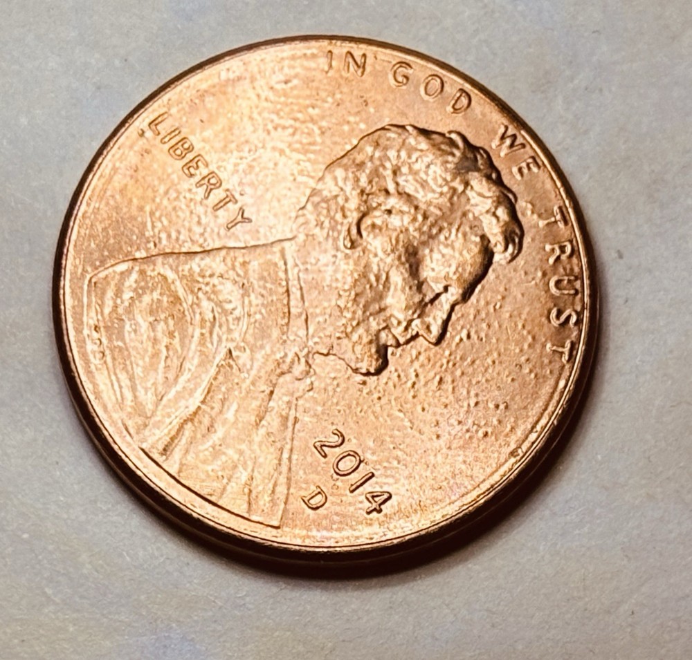 💥 2014 D Lincoln Cent Gas Bubbles Plating Blisters ERROR Obv & Rev