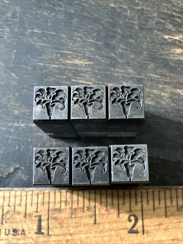Print Blocks “ 6 Beautiful Flowers “ Lead Blocks, Nice Image!