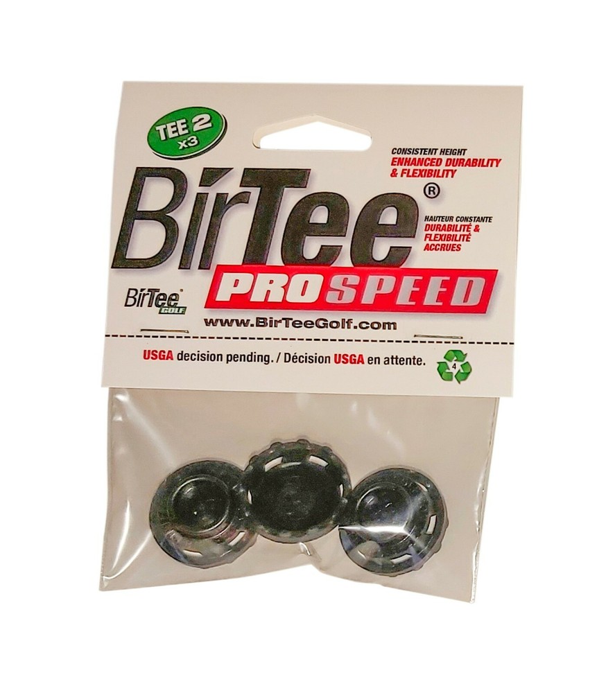 BirTee Pro Golf Tees - Size #2 (1/2") - 3 Tees Per Pack - For Winter/Simulators