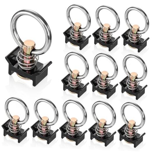 12 Pack Single Stud Fitting for L Track, L Track Tie Down O Ring, L Track