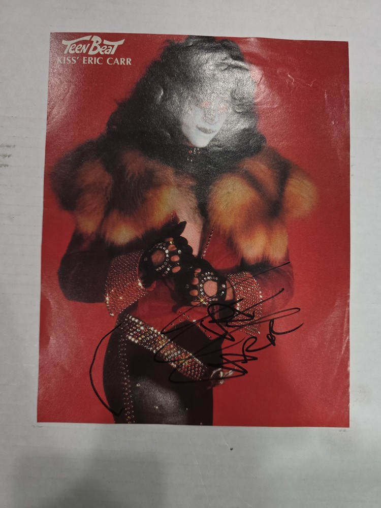 Eric Carr KISS Signed Autographed Magazine Page Beckett Authentic & Encapsulated