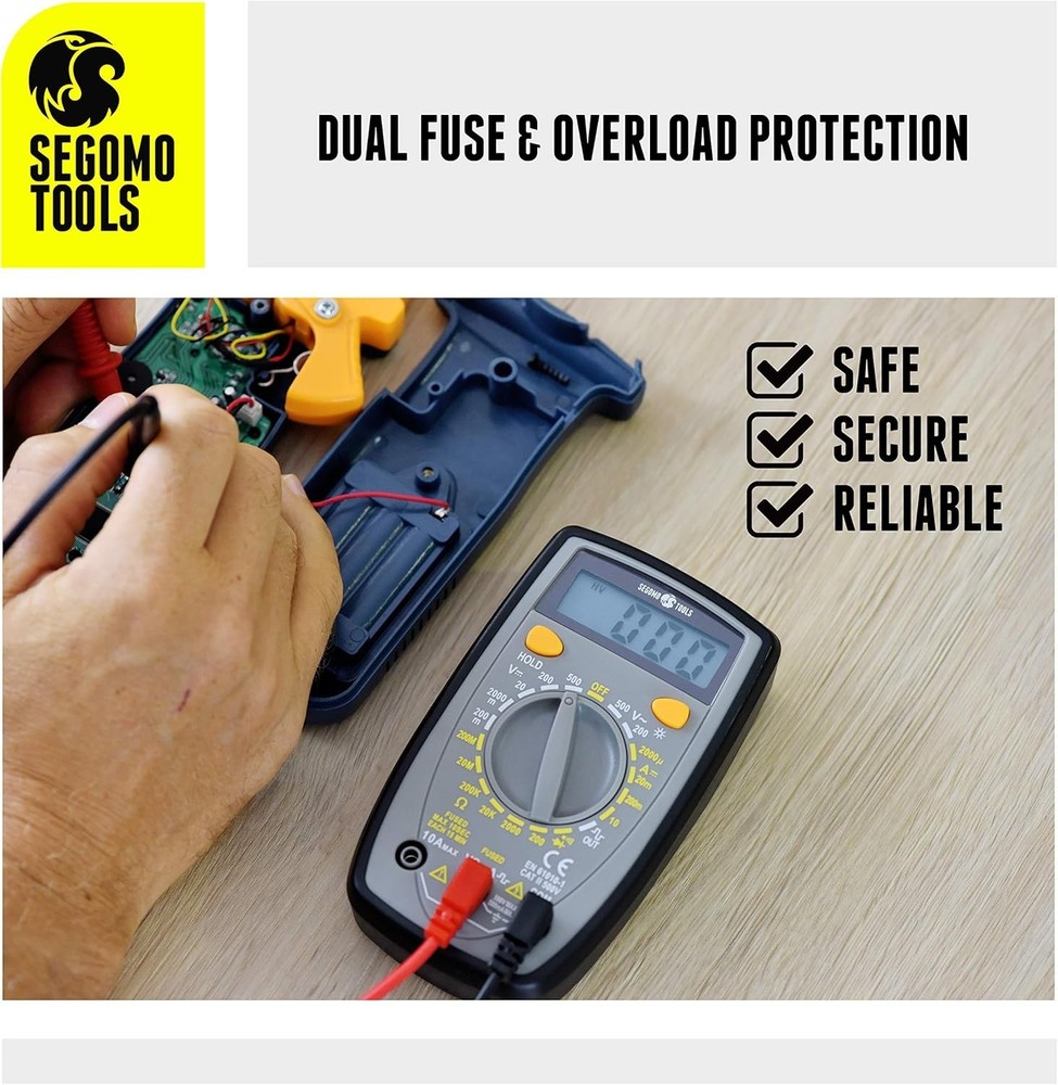 500 Volt Multimeter - Amp & Diode Voltage, Resistance & Continuity Digital Mu...