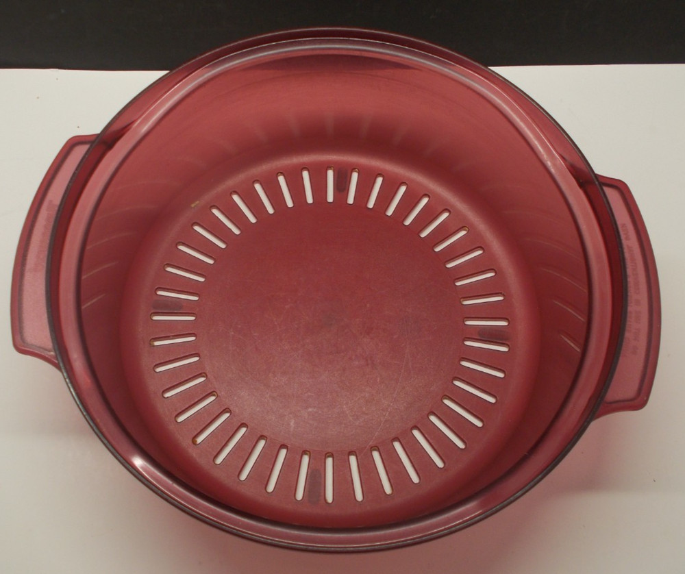 5 Piece Tupperware 2192 Cranberry Red Microwave Stack Cooker Steamer