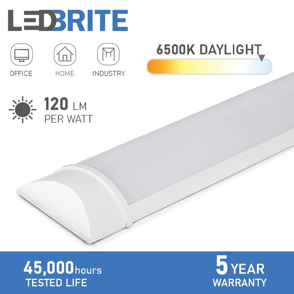 LED Batten Light 6500K Daylight Fluorescent Strip Light Slim Fitting LEDBRITE