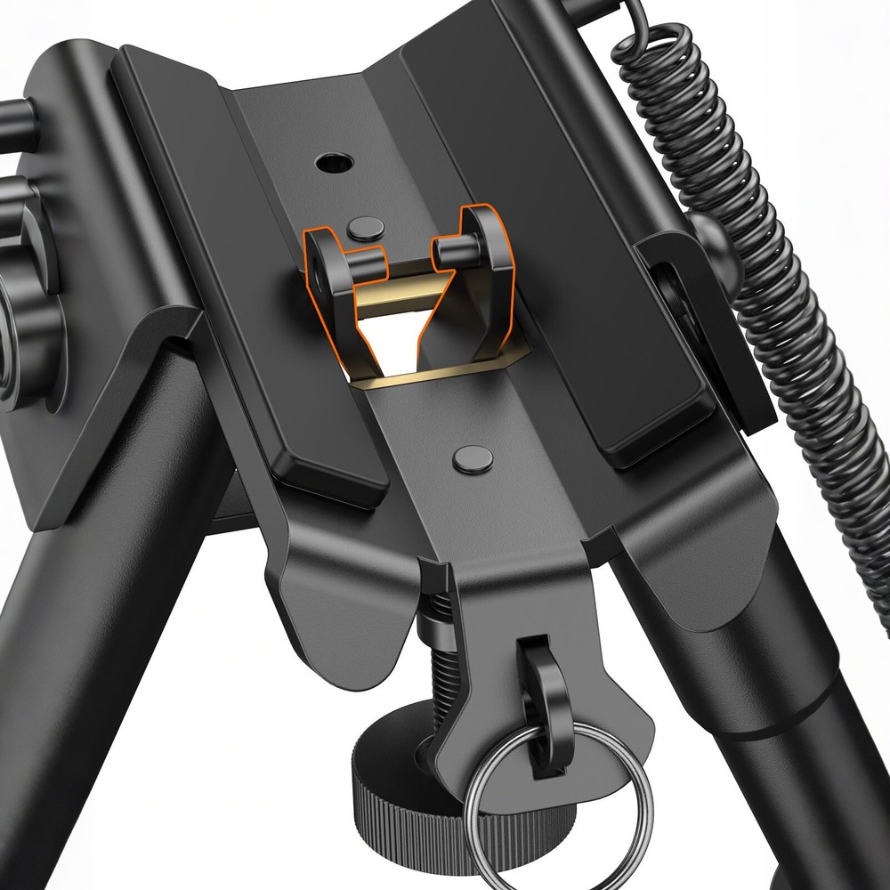 Adjustable 6" to 9" Rifle Bipod Spring Return Hunting Bipod For Sling Stud Mount