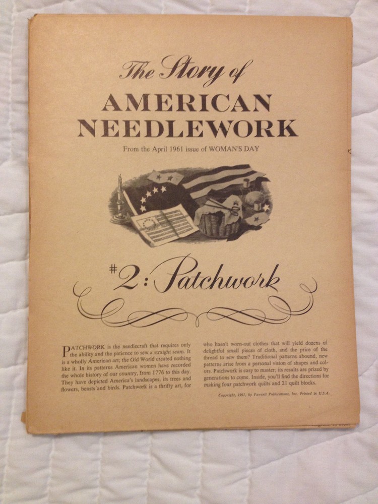 Vintage 1961 American Needlework Craft Patterns Patchwork April  Womans Day