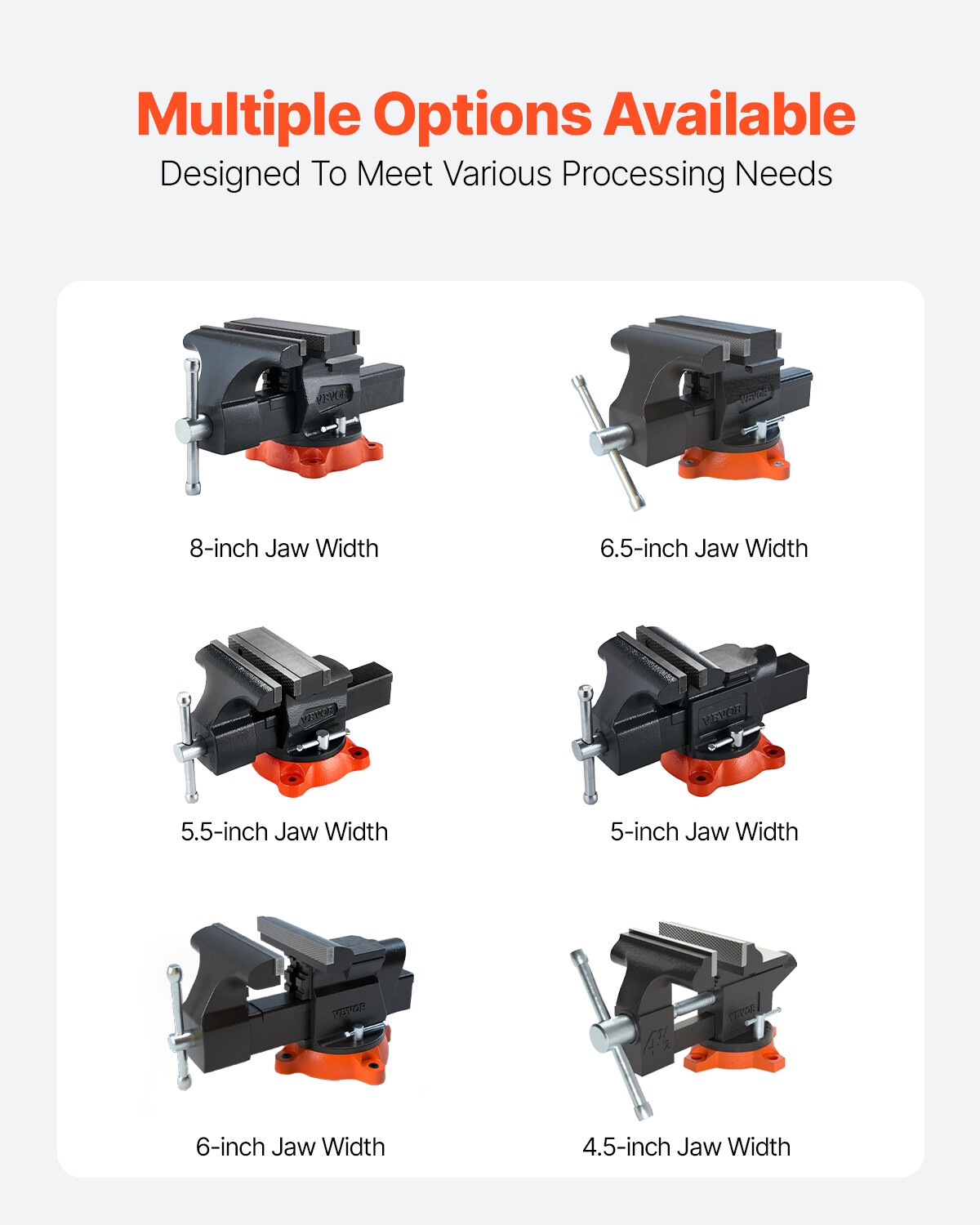 5.5" Bench Vise Multipurpose Heavy Duty Ductile Iron Swivel Locking Base