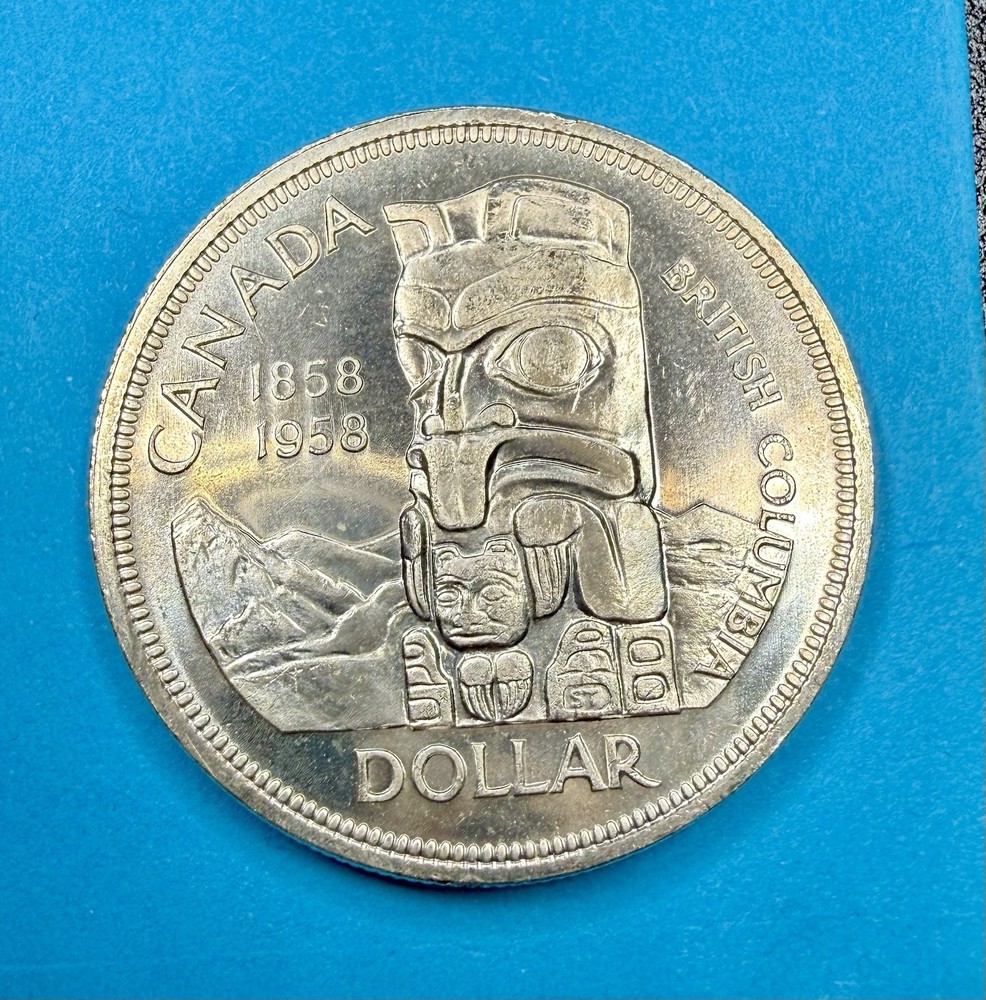 1958 Canada Silver Dollar Death Dollar Brilliant Uncirculated