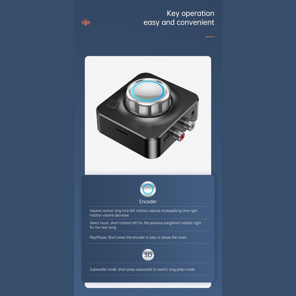 2-in-1 Wireless Bluetooth V5 Aux Audio Receiver Receiver TF Card Reader D