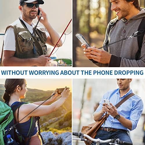 Phone Tether with Patch, Universal Straps 2 Pcak Anchor for Skiing transparent