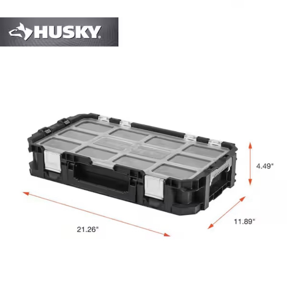 Husky Connect Stackable Heavy Duty Compartment Small Tool and Parts Organizer