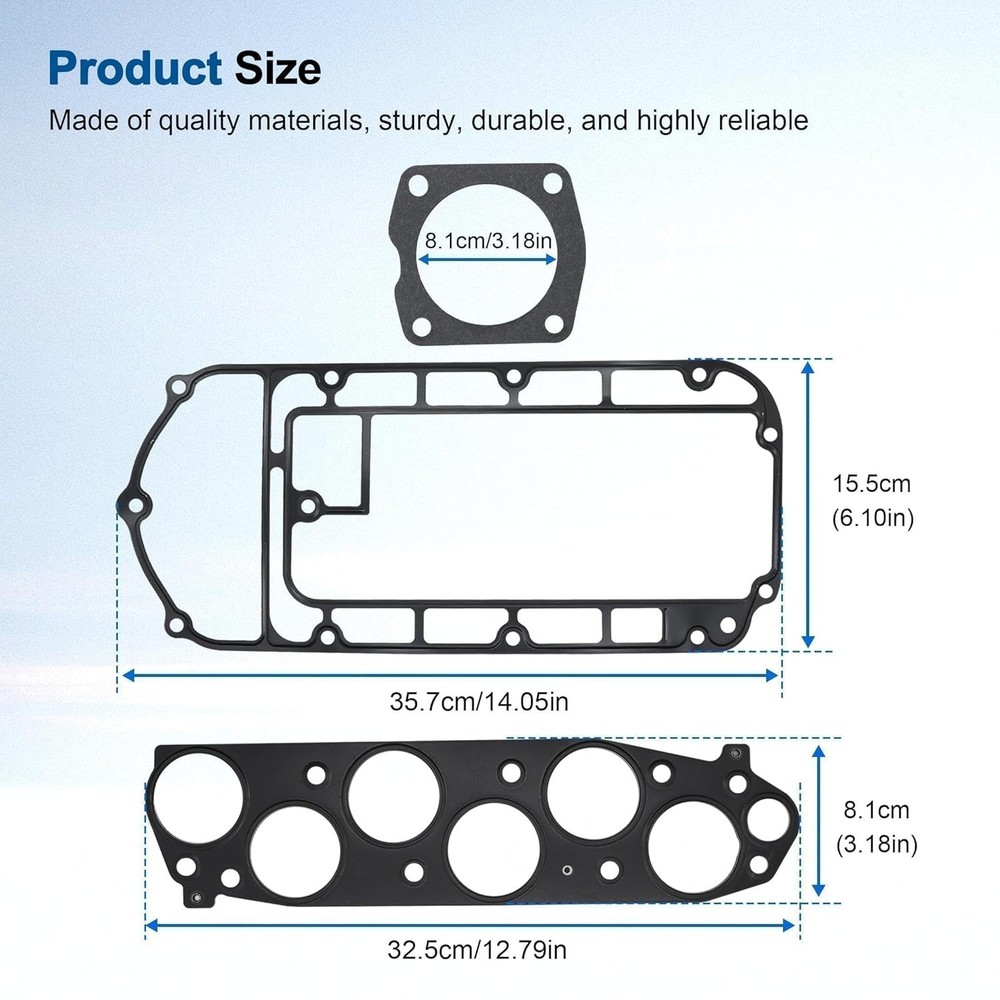 Plenum Gaskets Set Upper Compatible with 2003-2010 Accord Odyssey, 2003-2