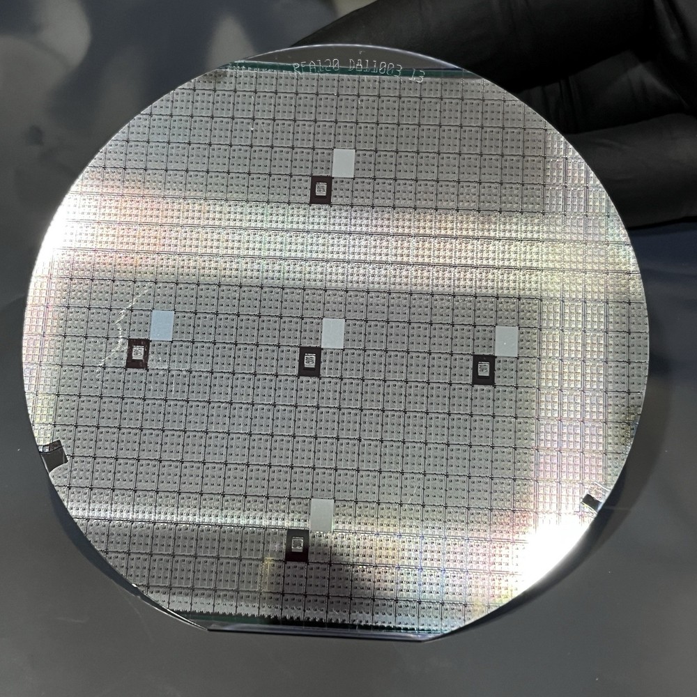 4 Inch Silicon Wafer With Dotted, Rectangular Die, As Pictured