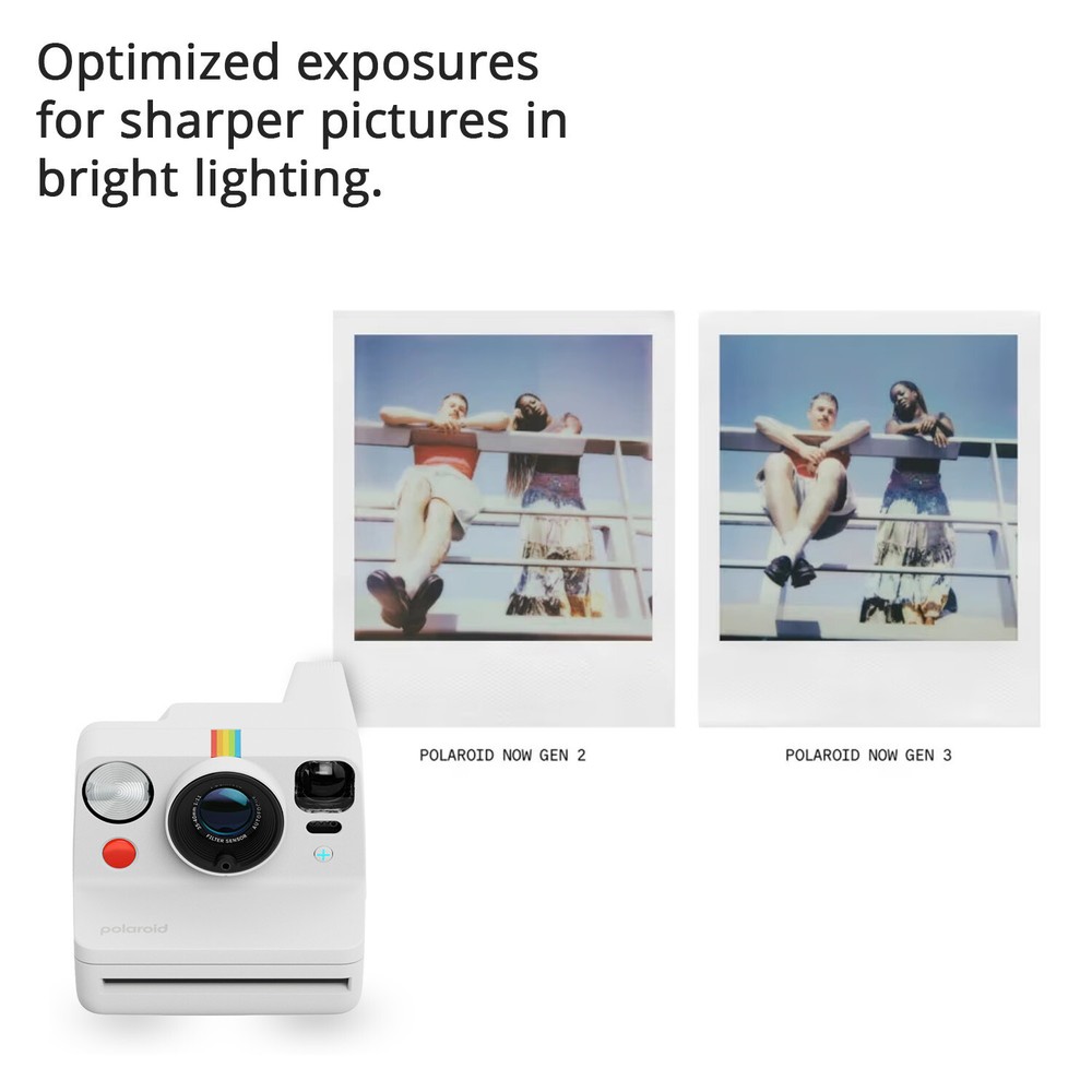 Polaroid Now Plus Gen 3 White Instant Camera with Two Lens AF System Bundle