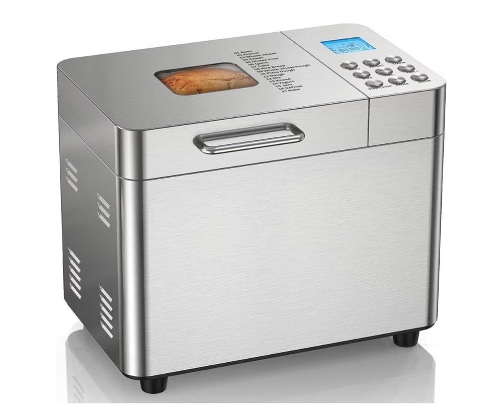 OSIPOTO 2LB Bread Maker Machine 17 Programs Stainless Steel 15H Timer 600W