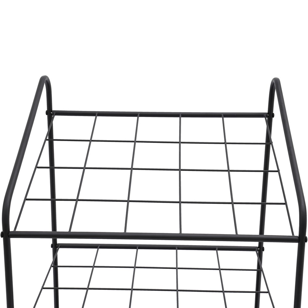 Mobile Paper Rolls Organizer Floor Storage Rack Material Roll Dsplay Rack Black