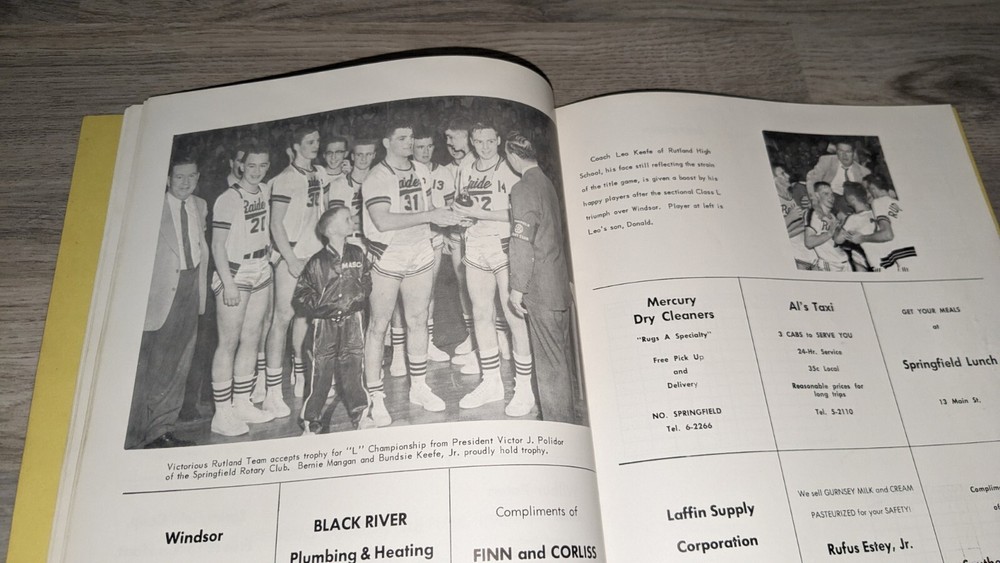 Vermont Large Intermediate State Basketball Tournament Program