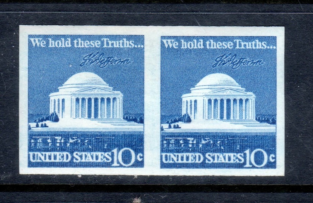 US Scott 1520b Imperforate Pair XF Mint Never Hinged Nice Centering 1973 Error
