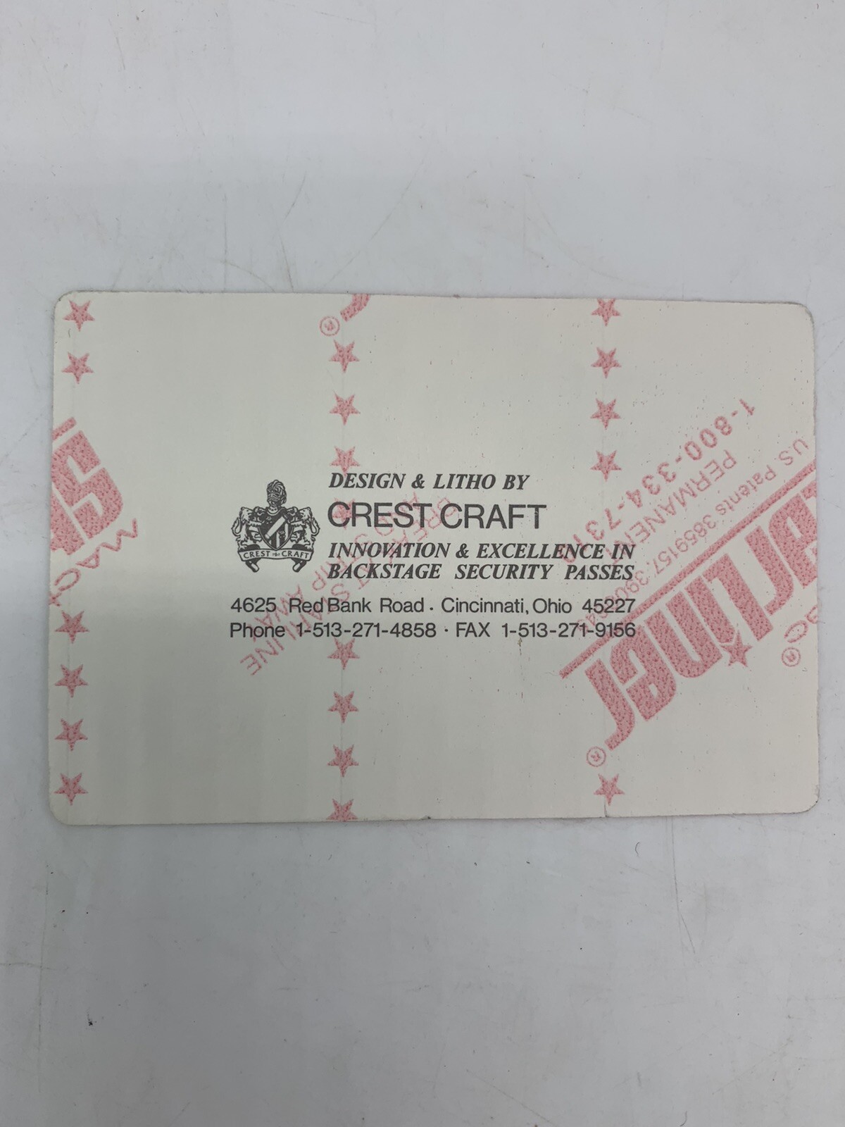 Grateful Dead Backstage Pass 3/27/94 Nassau Coliseum, NY James Dean