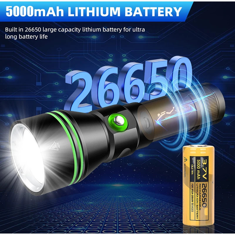 Dive Lights Scuba P70 LED Diving Flashlight Underwater Light Diving Torch