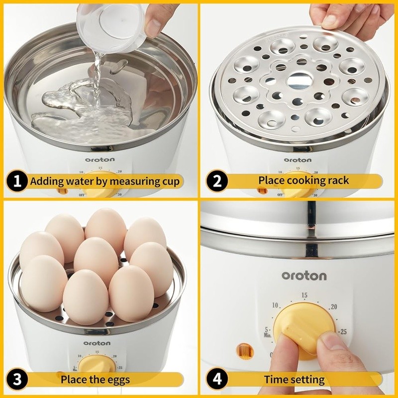 9 Egg Cooker Multi Function Timer Auto Shut Off Poached Omelet Steamer New