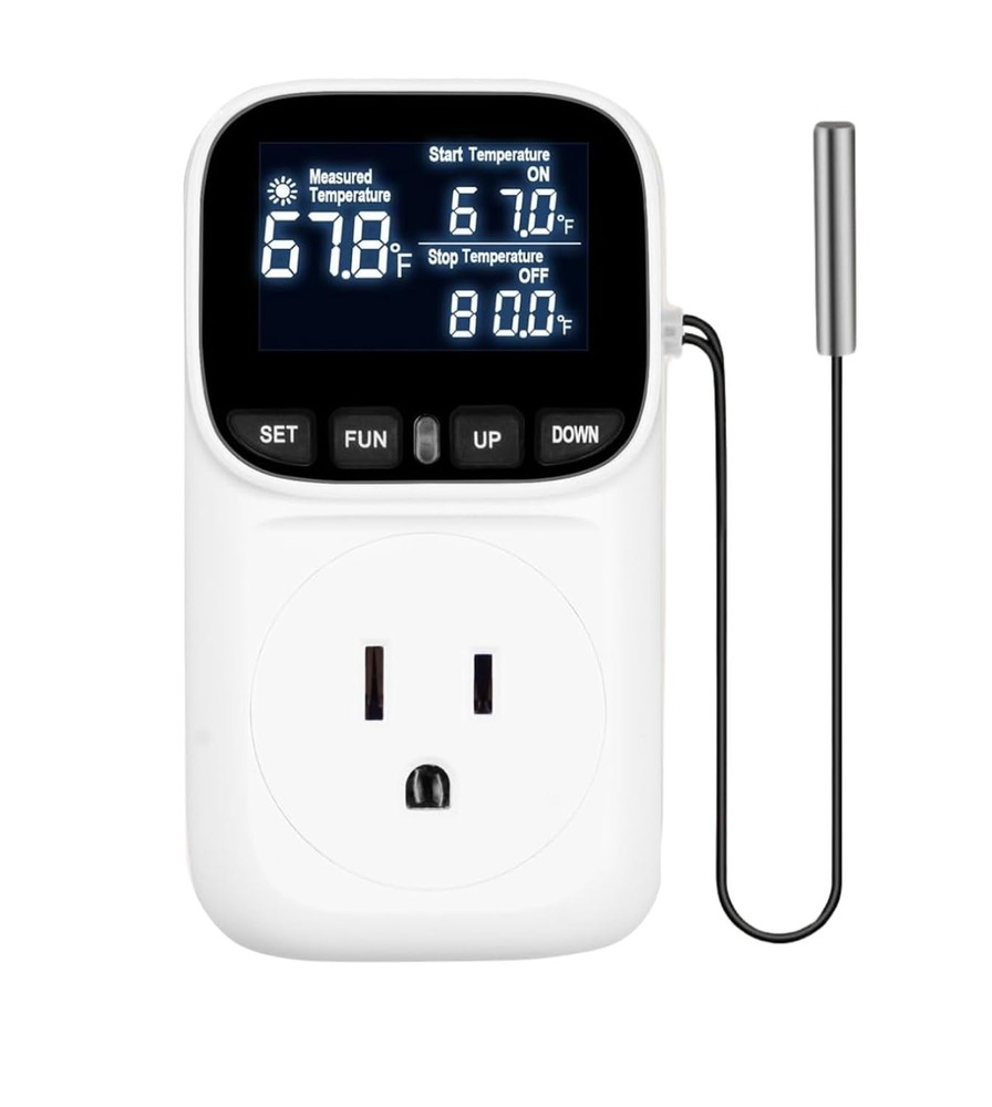 Backlit Digital Temperature Controller Thermostat Socket Plug with Timer