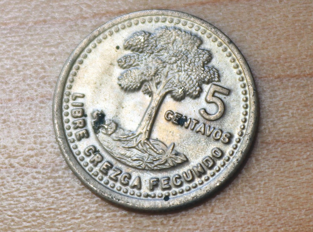 1992 Guatemala 5 Centavos Kapok Tree
