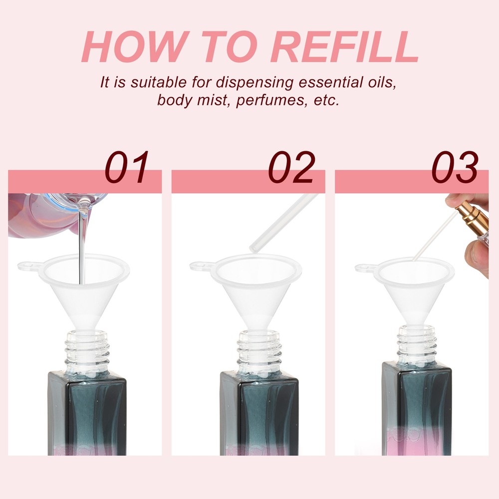 5 Pcs 10ml Fine Mist Bottles Empty Mini Spray Bottles (Gradient Blue/Gold)