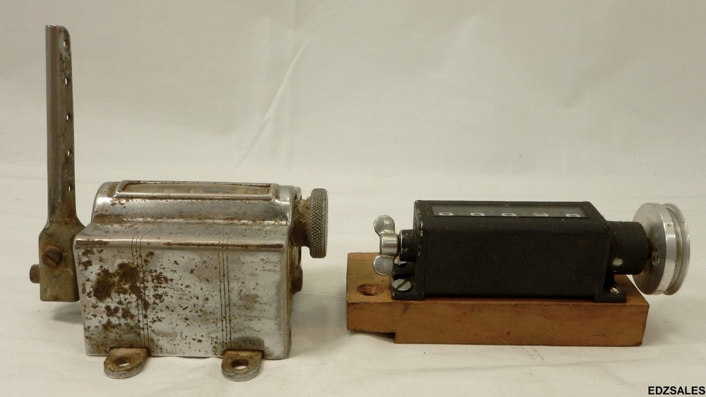 (2) 5 Digit Mechanical Counters - Veeder Root, Silver-King