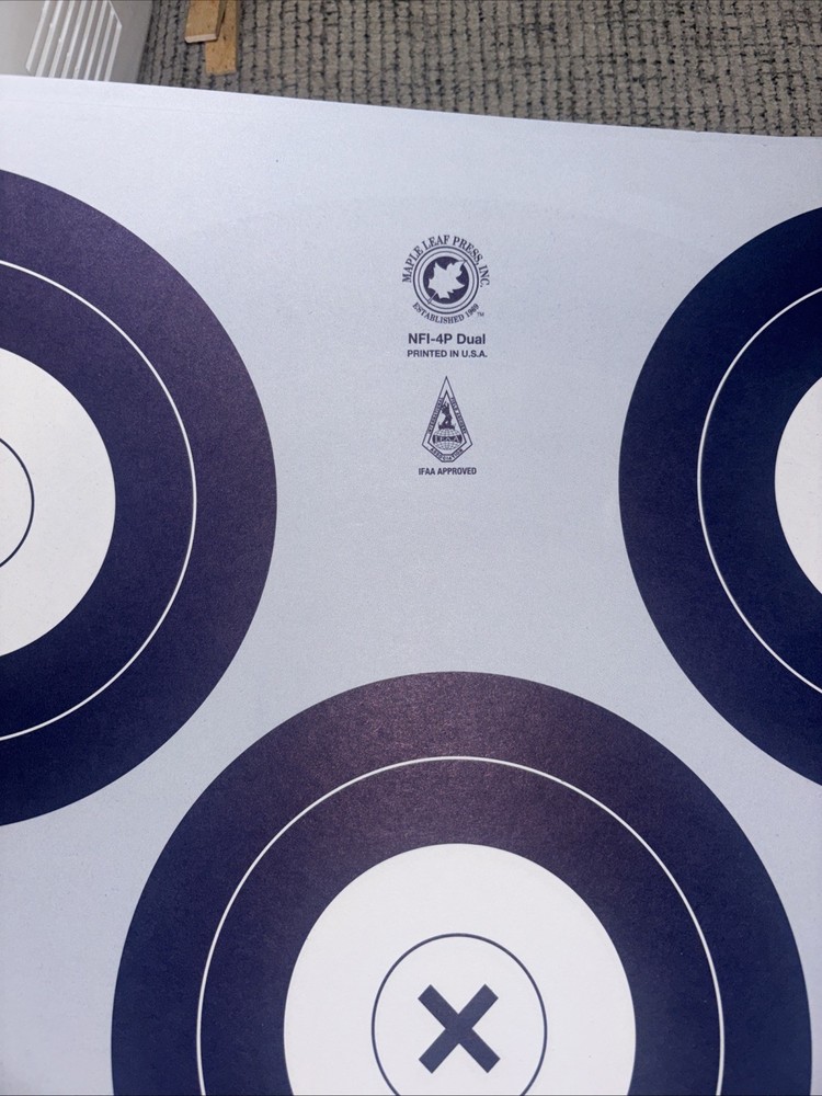 Maple Leaf Miniature NFAA Five Spot 40cm Target Face 50 Count