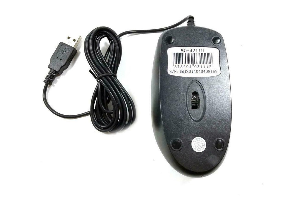 iMicro MO-9211U Ergonomic Design Wired USB Optical Mouse - Black Silver