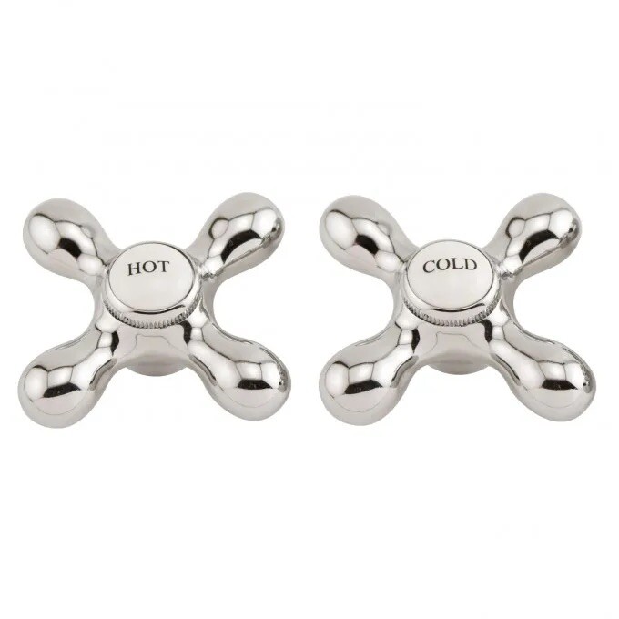 Cross Handle only  replacement  hot cold  signature hardware pair (Chrome)