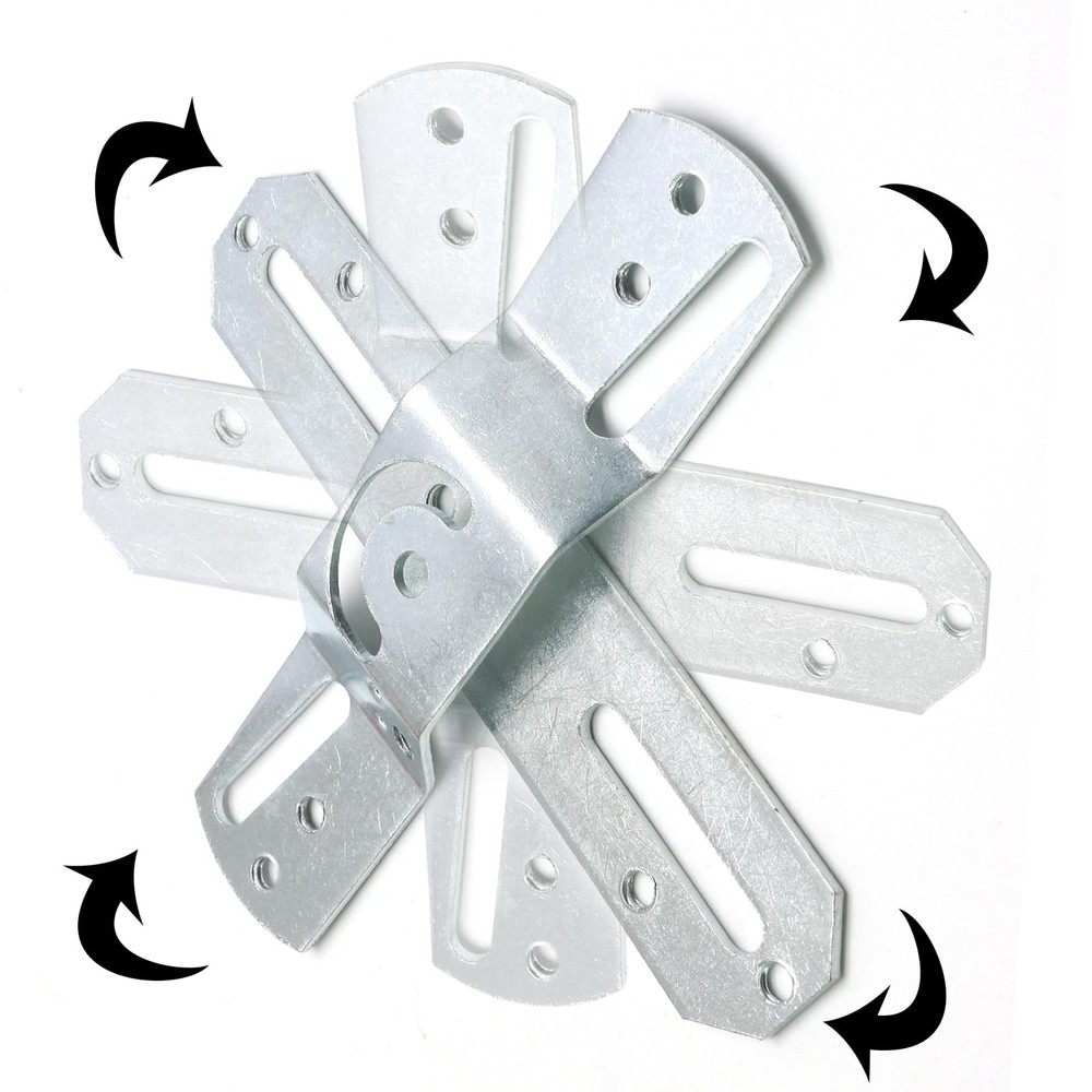 Luomorgo 2 Sets 4" Light Fixture Mounting Bracket, Universal 2 Sets, Silver