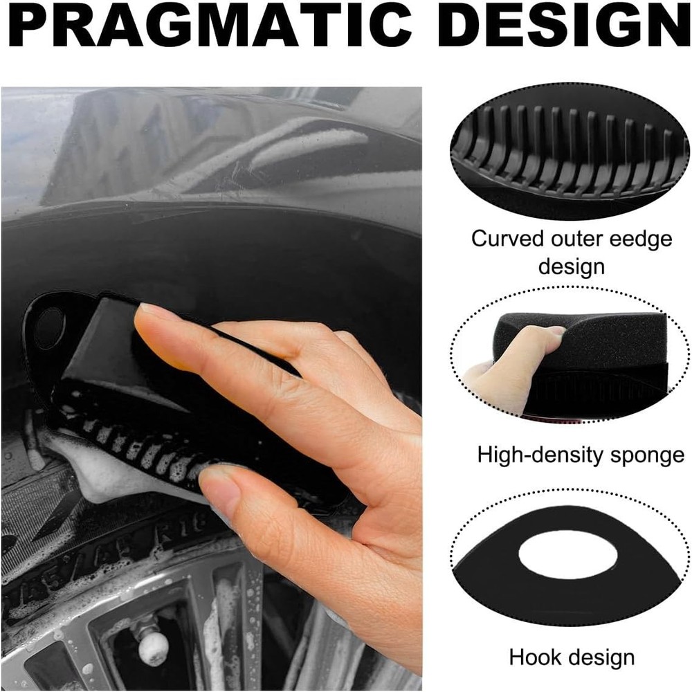 Compact & Effective 2 PCS Tire Polishing Applicators with .Storage Box