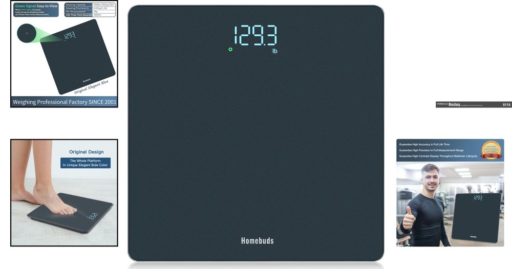 Professional Bathroom Scale - 400lb Capacity, Auto Shut Off & Backlit Display
