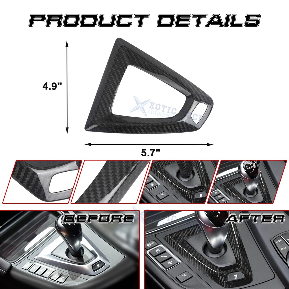 Carbon Fiber Center Shifter Console Base Trim For BMW F80 F82 F83 M3 M4 M-DCT
