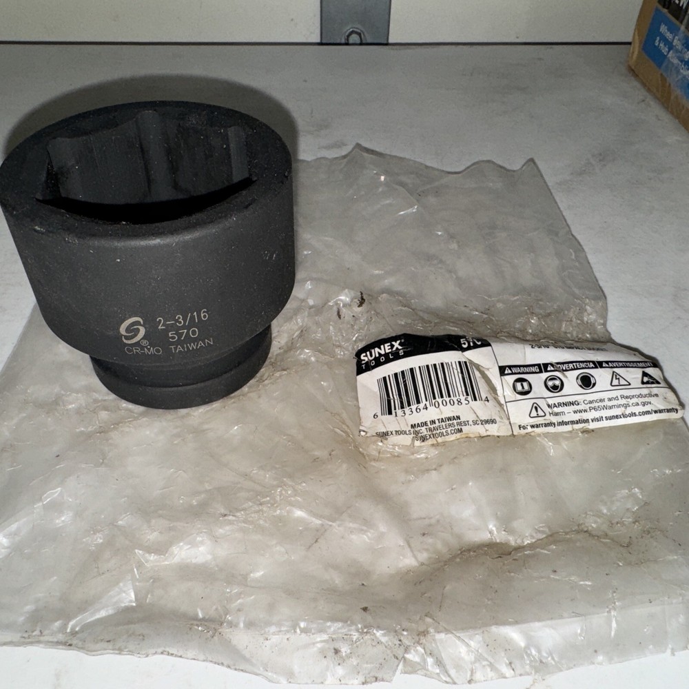 Sunex 570 1" Drive Standard 6 Point Impact Socket 2-3/16"
