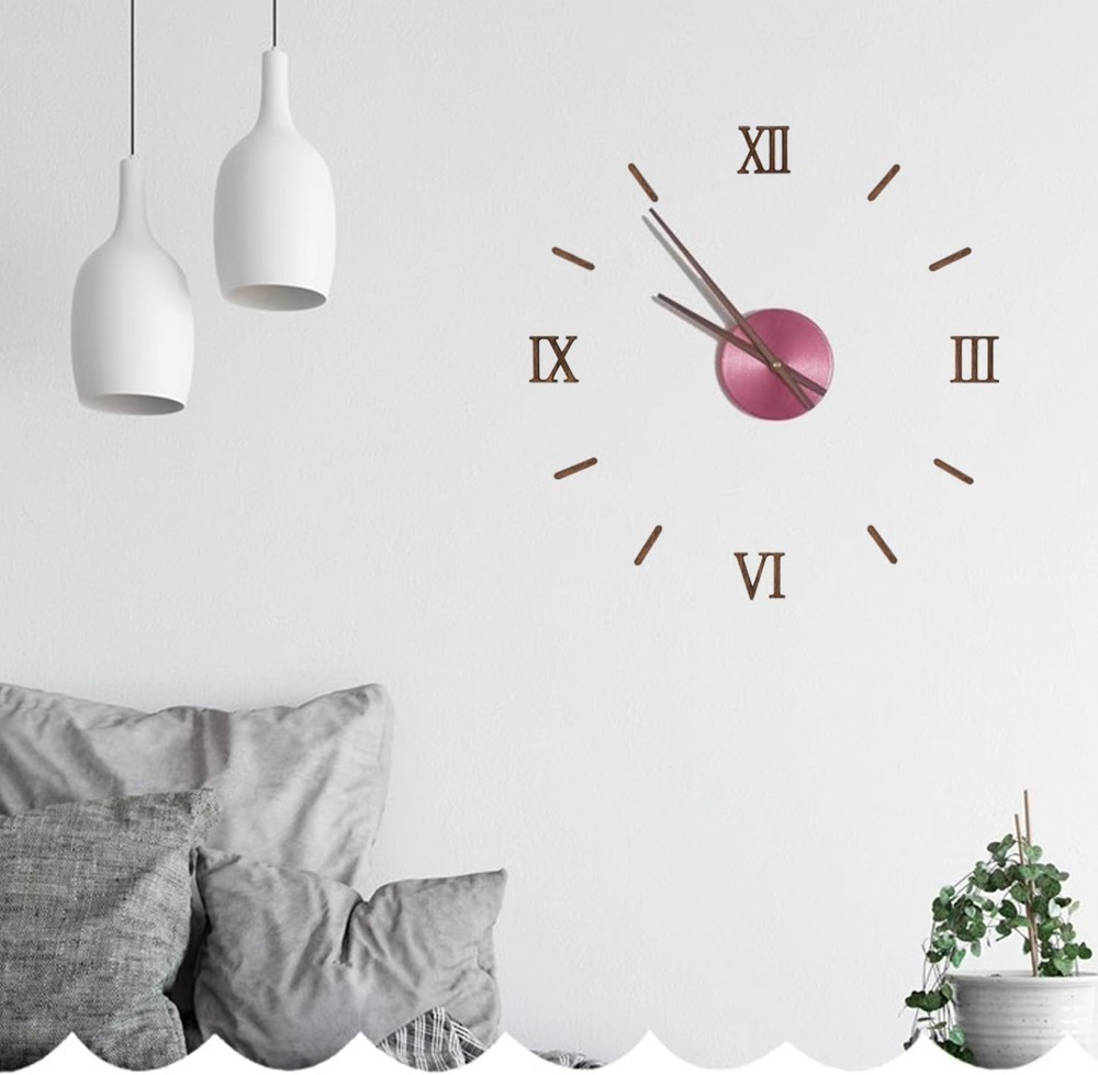3 Sets Clock Hands and Numerals, Walnut Wood DIY Digital Clock Numbers Wall ...