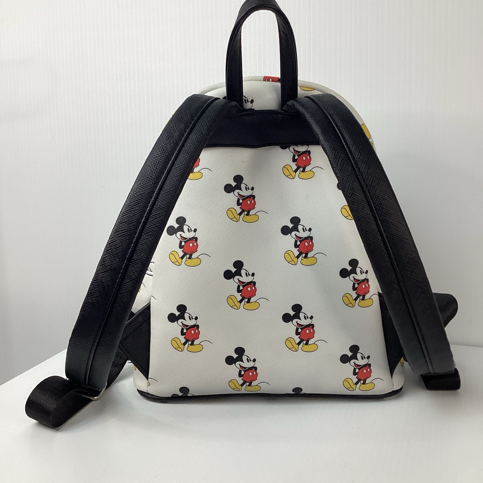 Loungefly Disney Parks Mini Backpack Bag Mickey Mouse All Over Print White Black