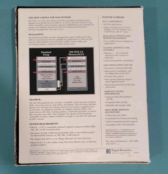 Vtg DR Dos 5.0 Operating System Personal Computers 1990 Digital Research