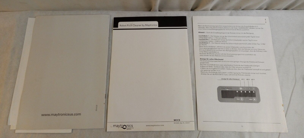 MAYTRONICS MCC5 Robot Pool Cleaner USER & SAFETY INSTRUCTIONS