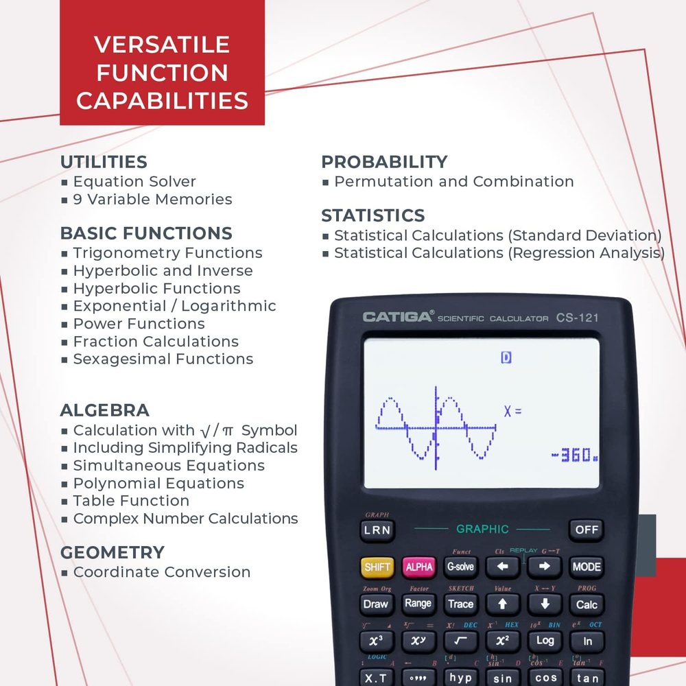 Scientific Calculator with Graphic Functions - Multiple Modes with Intuitive Int