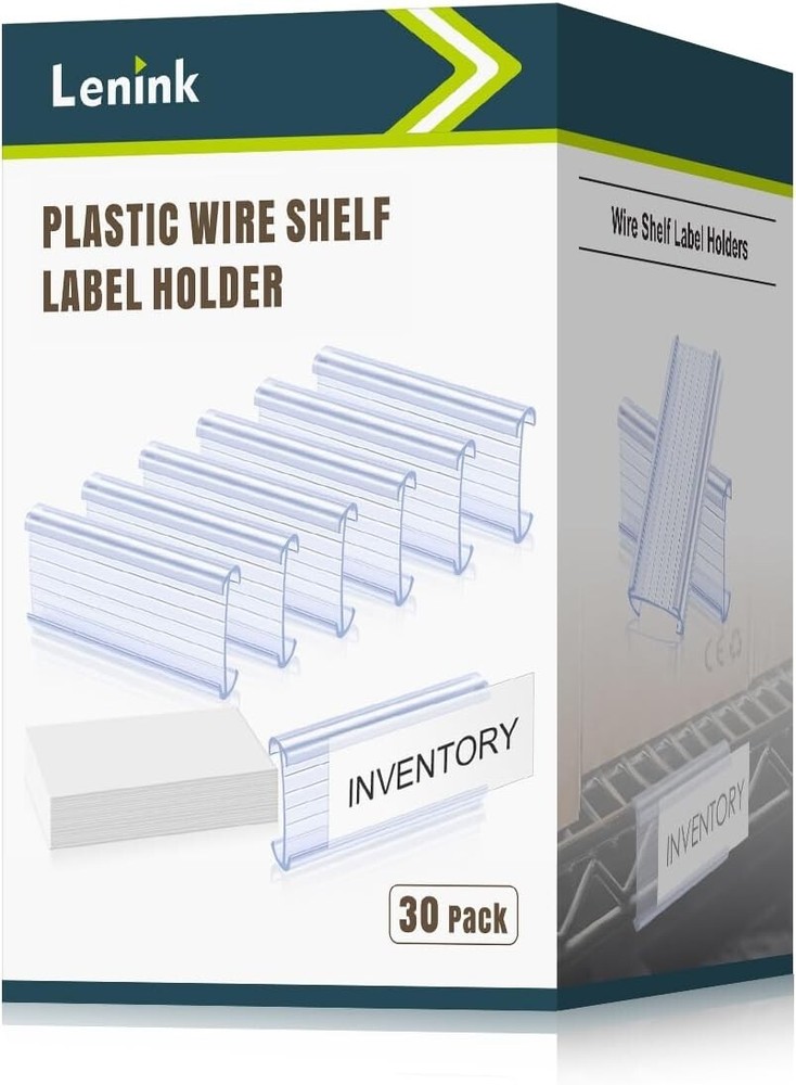 Efficient Labeling Solution – 30 Pcs Plastic Wire Shelf Label Holders 3" x 1.25"