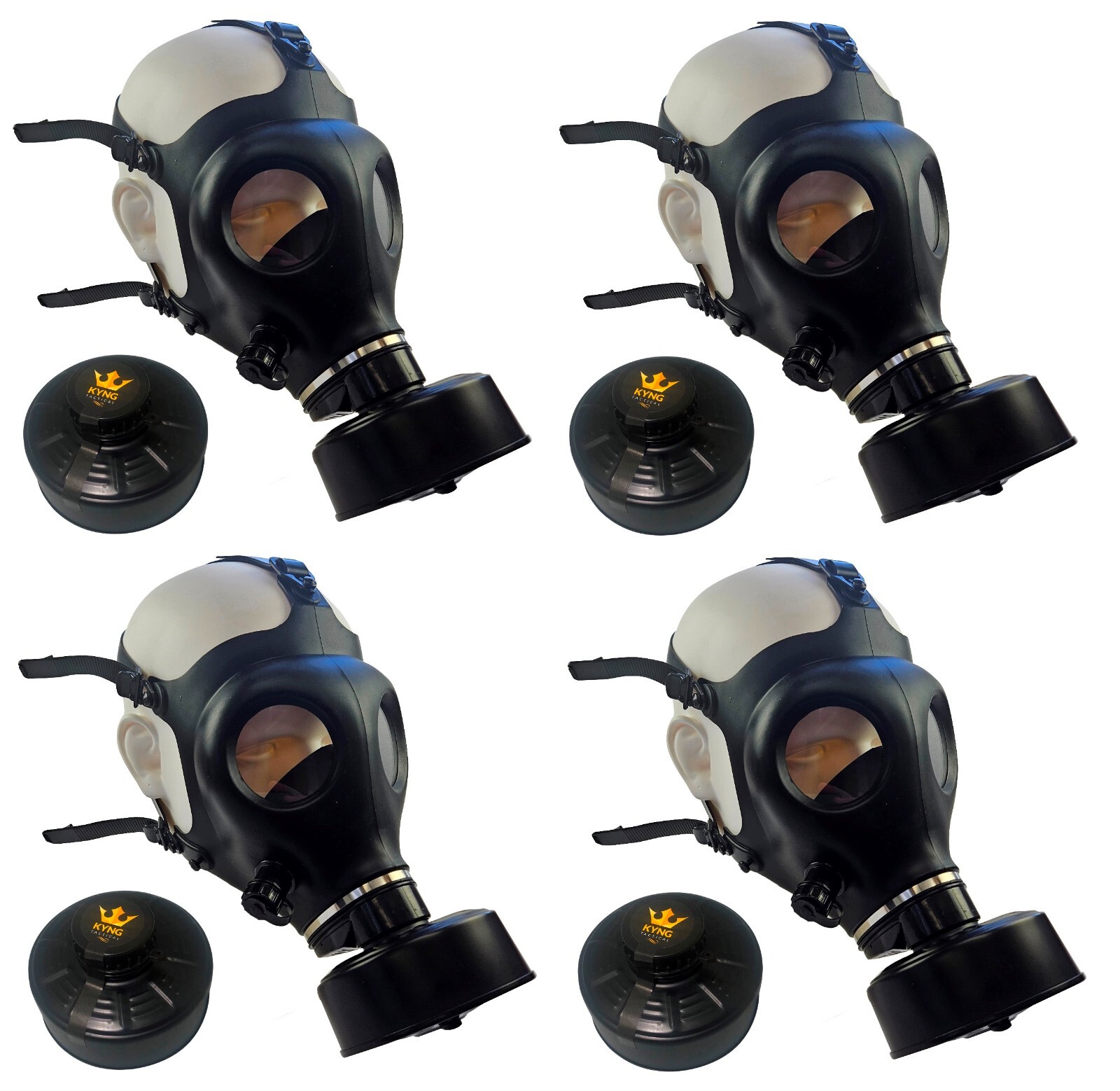 Kyng Tactical Israeli 4-PACK Respirator Gas Mask w/ Sealed 40mm Filter NEW