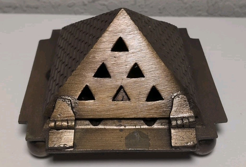 Solid Brass Pyramid Shaped Incense Cone Burner S83