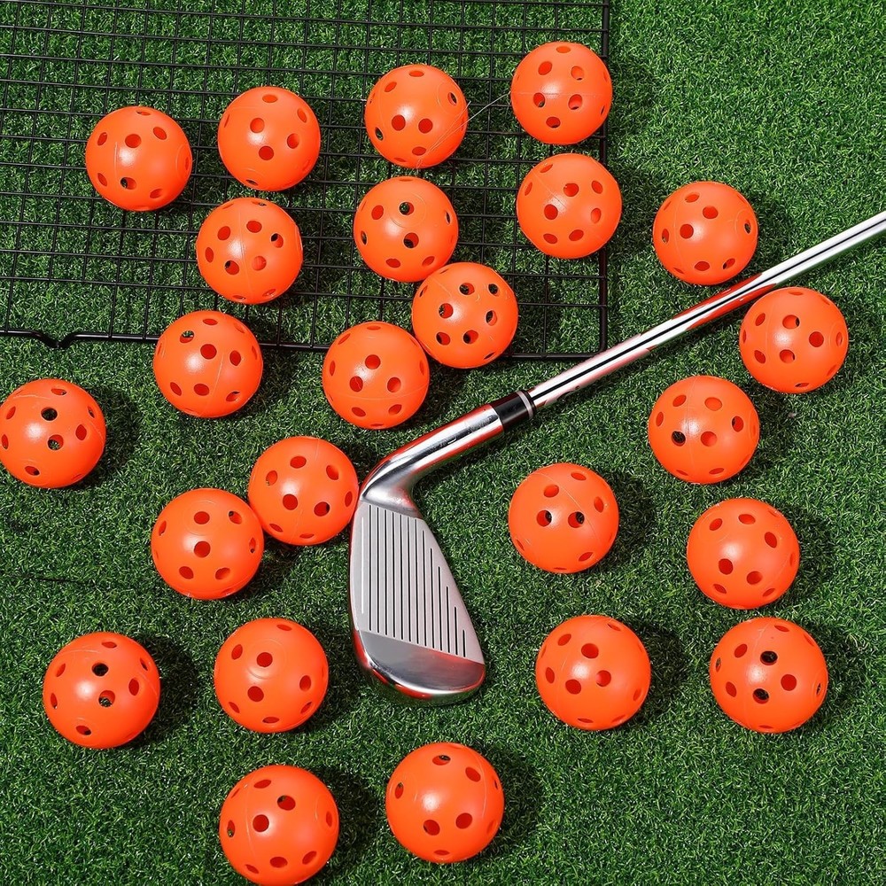 24 Pack Practice Golf Balls 42 mm Limited Flight Plastic Golf Training Airflo...