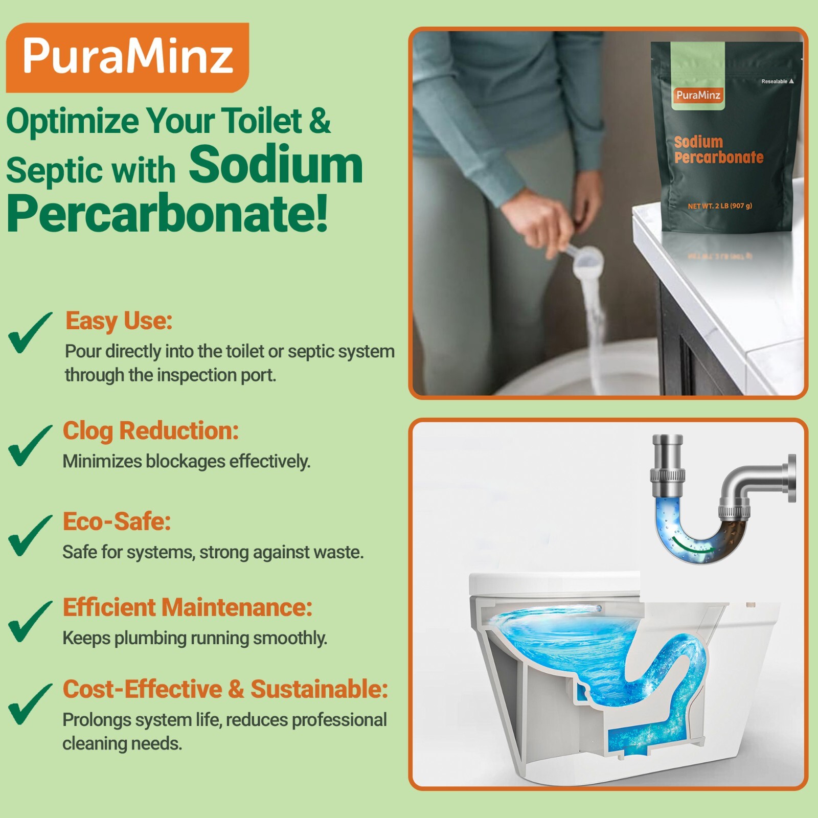 Sodium Percarbonate -5 LB Oxygen Bleach/Solid Hydrogen Peroxide- MutliPurpose